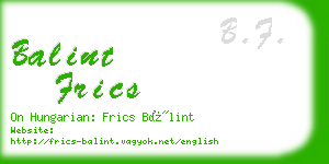 balint frics business card